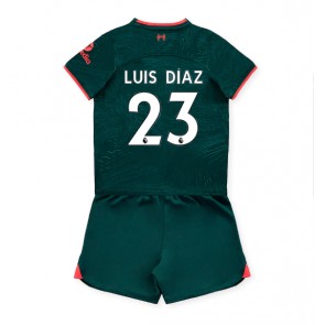 Liverpool Luis Diaz #23 babykläder Tredje Tröja barn 2022-23 Korta ärmar (+ Korta byxor)